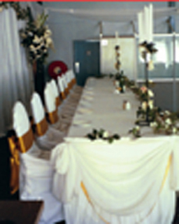 with the added panache of chair covers