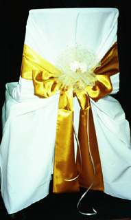 gold tulle and ribbon